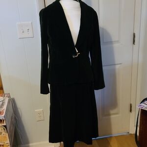 1960's Sophisticated Black Velvet Suit Set